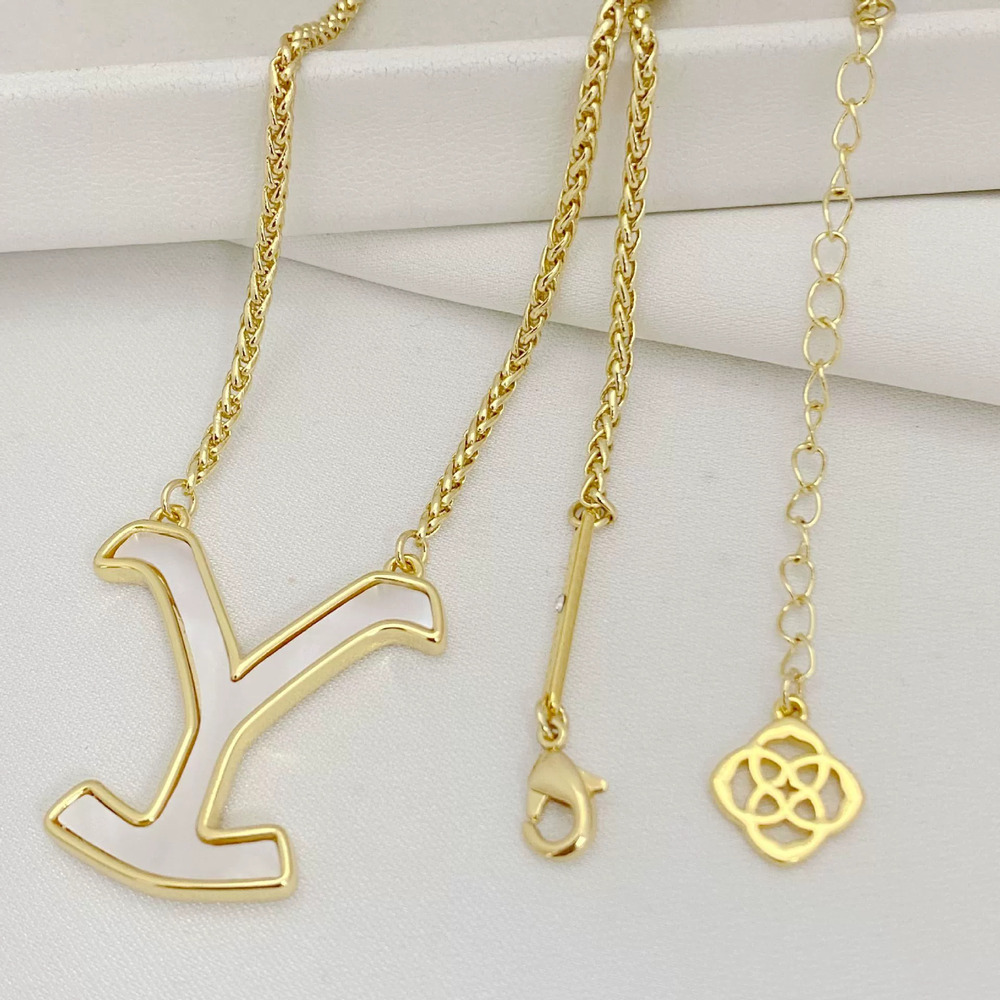 Kendra Scott Shell Inlay Letter Necklace - Picture 4 of 6